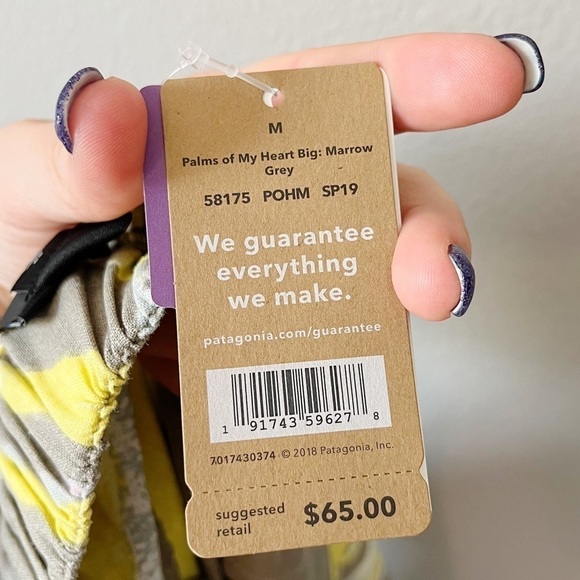 Patagonia NWT Women’s Garden Island Shorts Palms of My Heart Grey Size Medium - Picture 12 of 15